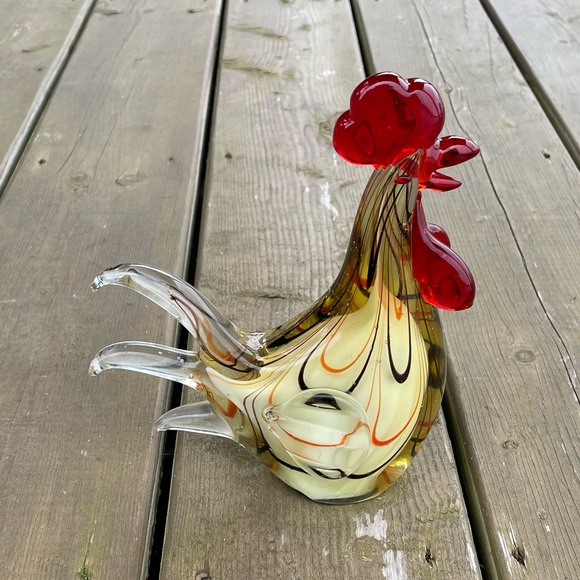 Cracker Barrel Break of Dawn Golden Glass Rooster Home Decor in Original Box - Picture 16 of 16